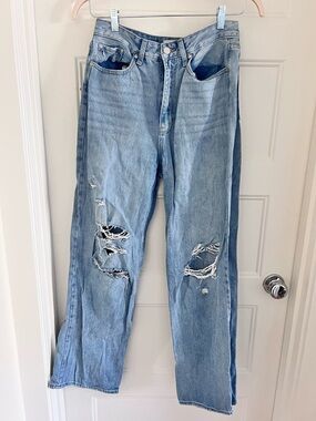 Just Black Light Blue Distressed Boyfriend Jeans